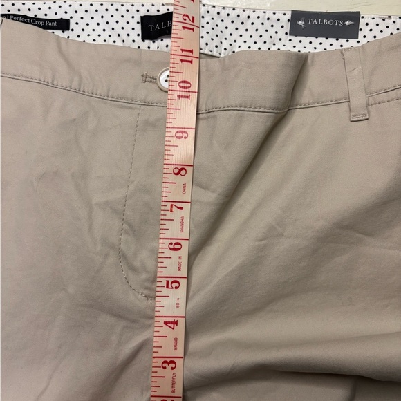 Talbots Perfect Crop Pants Size 16 Petite New Tan Beige Career Casual Beach - Picture 4 of 7